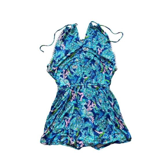 Lilly Pulitzer Gianni Skort/Romper, shorts outfit; Womens XL; Sleeveless; Halter - Picture 5 of 11